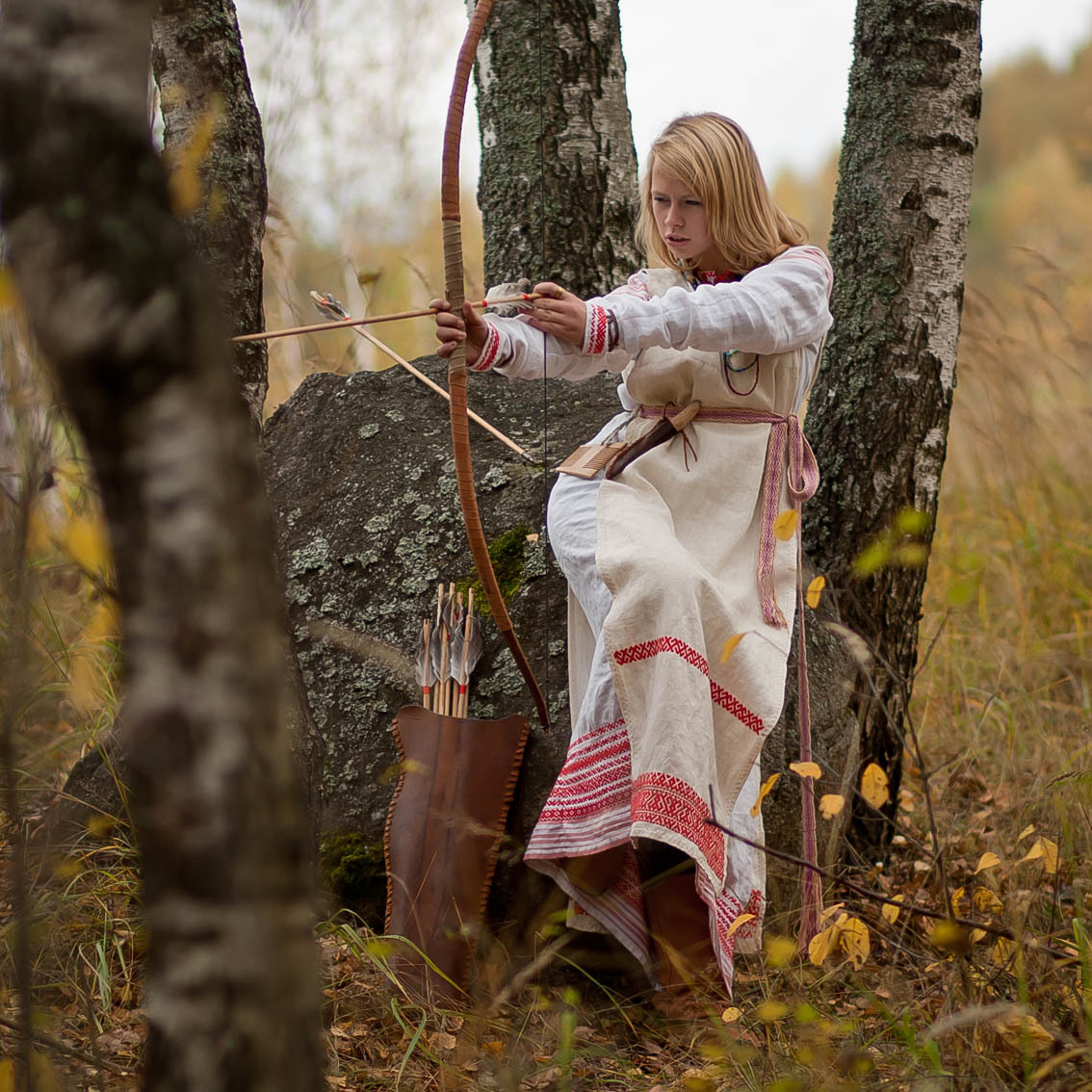 Sexy photo Girls in Slavic costumes in Monte Carlo
